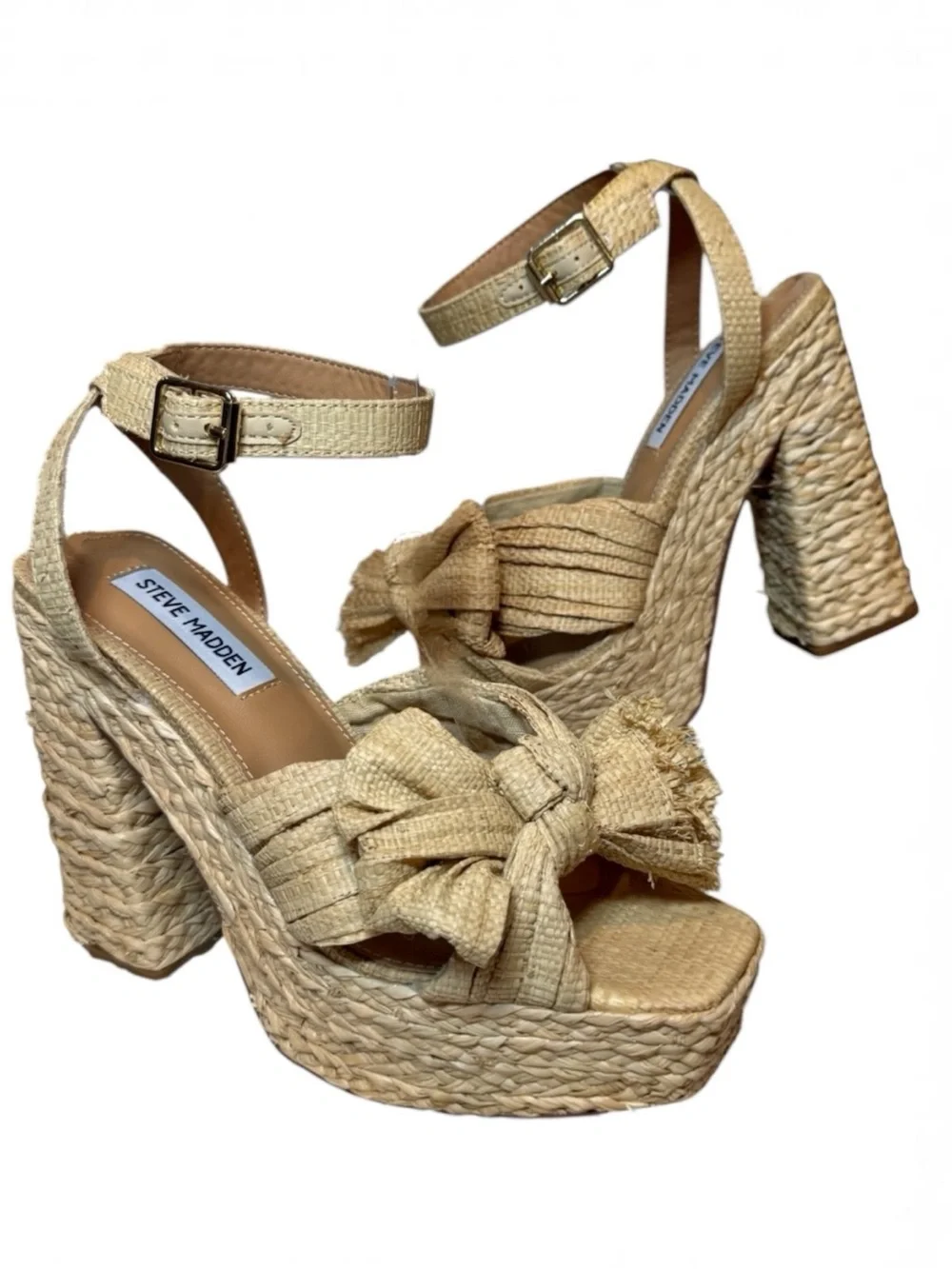 Steve Madden Raffia Platform Heels